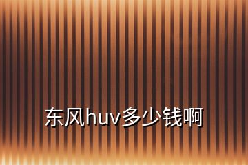 東風huv多少錢啊