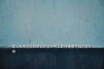 唐山有哪些比較好點(diǎn)的企業(yè)啊工資待遇都不錯(cuò)的企業(yè)啊