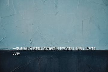 一支法國(guó)勃艮第的紅酒就是想問(wèn)下它酒標(biāo)上有兩個(gè)大寫(xiě)的VV是