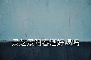 景芝景陽(yáng)春酒好喝嗎