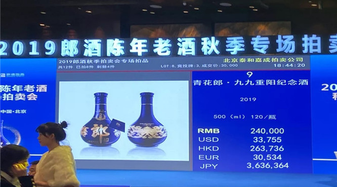 青花郎2019·九九重陽紀(jì)念版拍出24萬元高價！